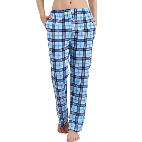 Bestselling Western and Eastern Women's Casual Plaid Print Sleep Pants with Belt Loose Home Pants