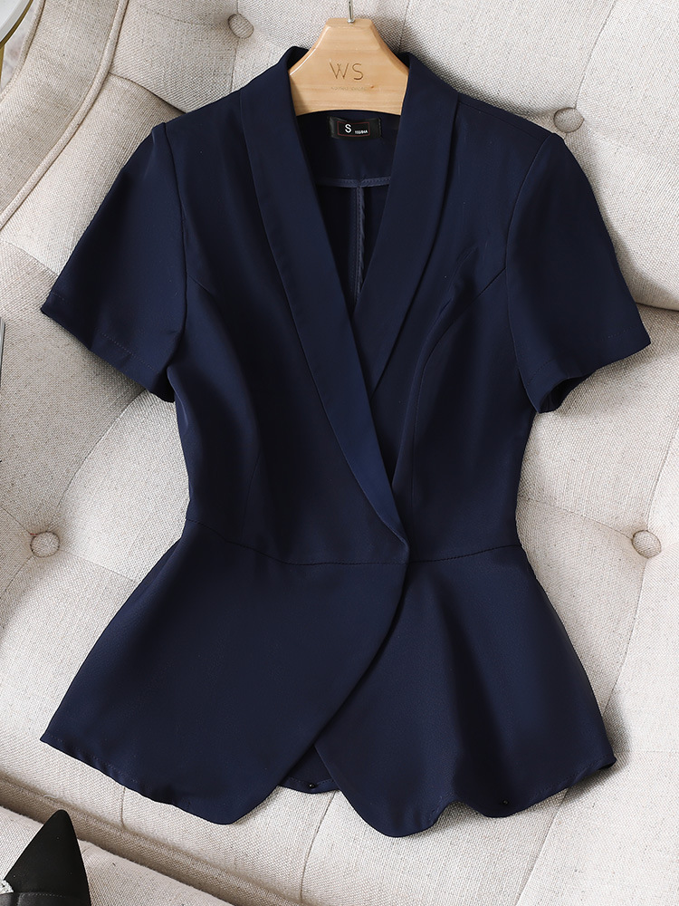 Women's Clothing Professional black suit jacket thin short sleeve temperament summer new professional suit suit lady work suit_mkmklike.com