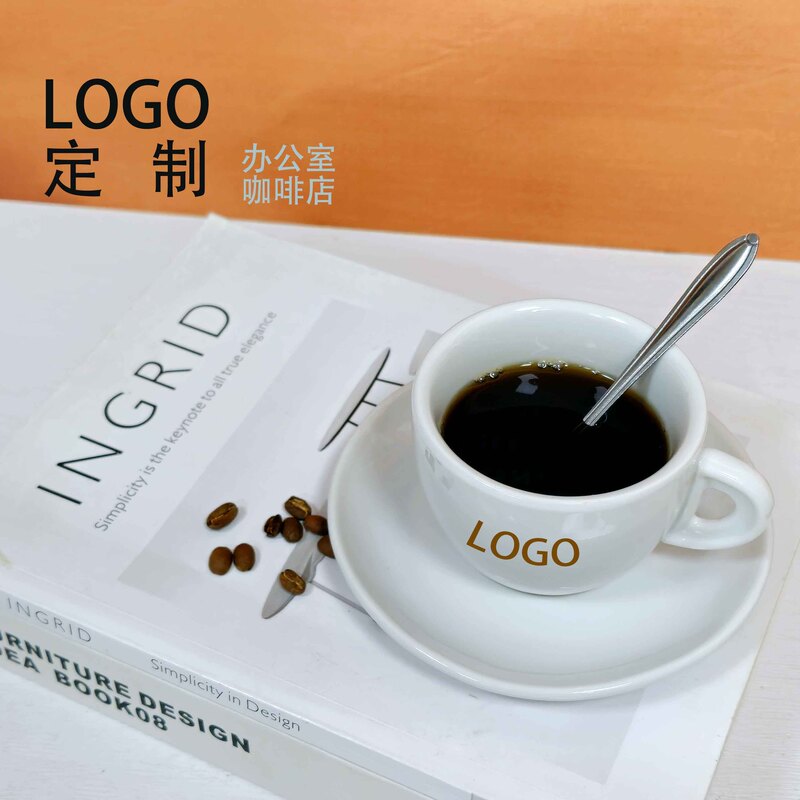 Coffee cup LOGO production company coffee shop advertising high temperature firing wear-resistant