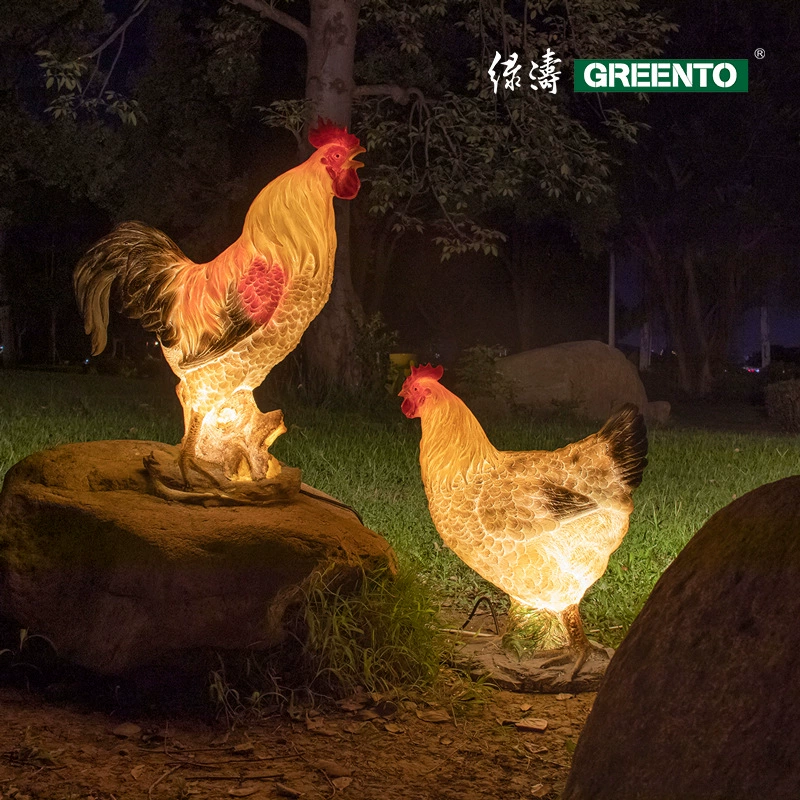 LED-путешествие реалистичные садовые светильники на солнечных батареях для беседки, петух
