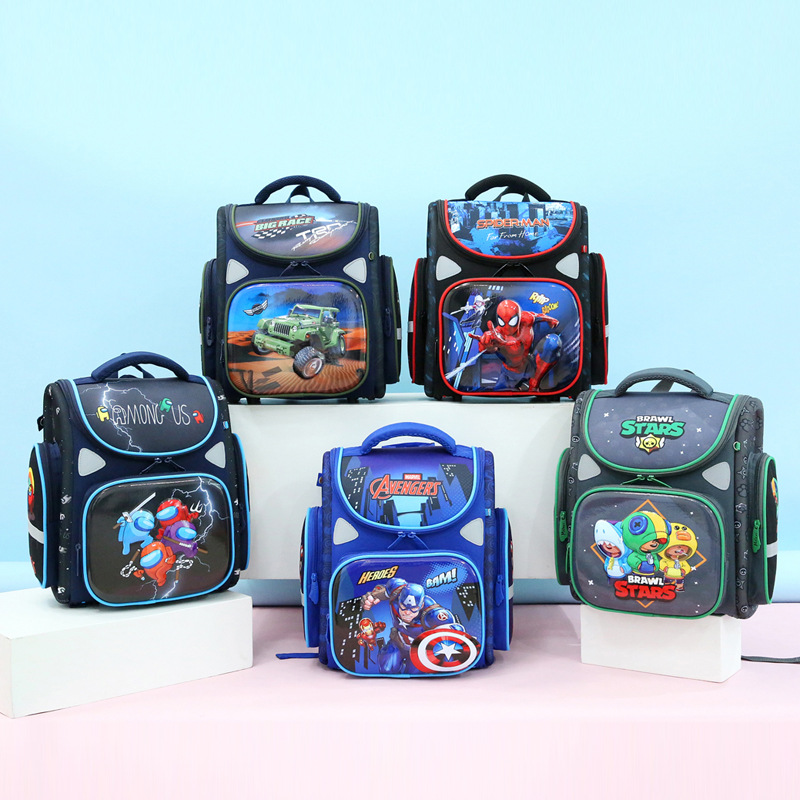 Children's cartoon double shoulder bag leisure primary school student school bag 2023 new lightweight and easy-to-carry outdoor double shoulder backpack