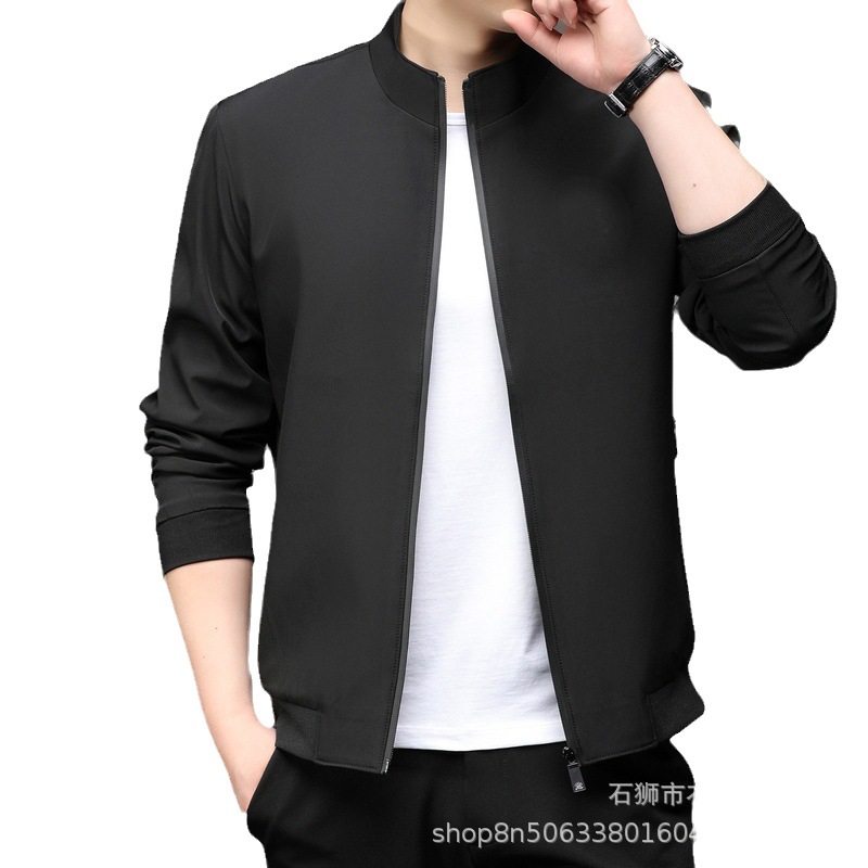 Chaqueta de comercio exterior transfronterizo para hombre, estilo coreano, nueva colección primavera-otoño, abrigo informal con cuello alto, talla grande. image 6