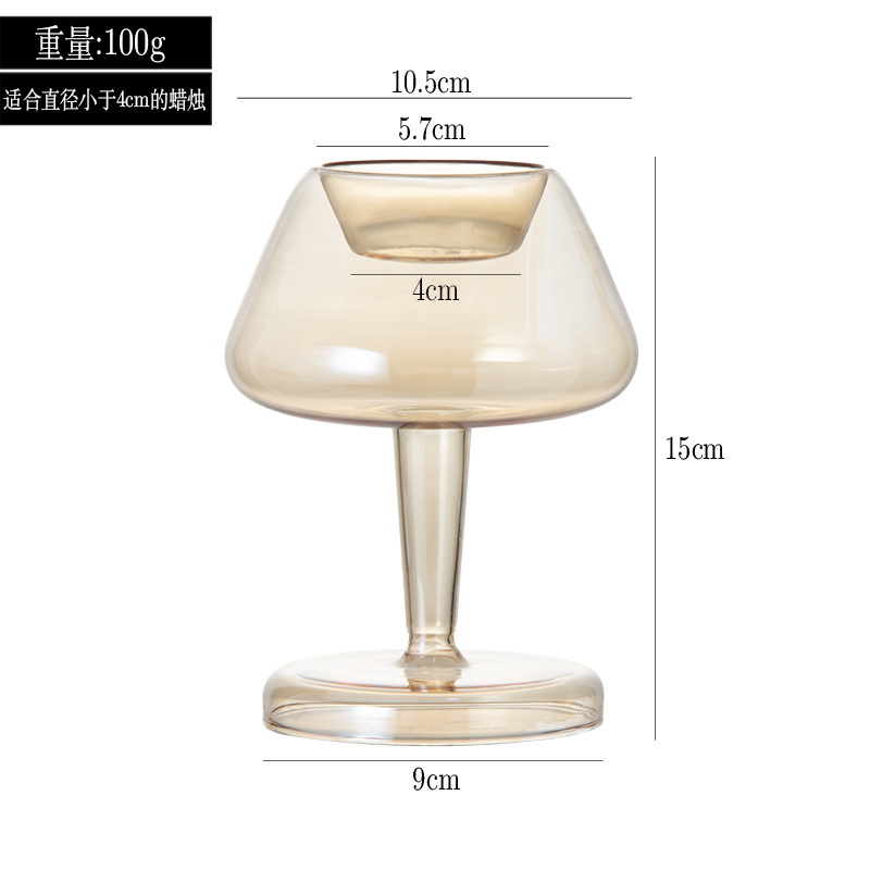 Lámpara de mesa Candelabro de vidrio ins vidrio simple de estilo europeo cena romántica candelabro de vidrio decoración creativa candelabro de plata