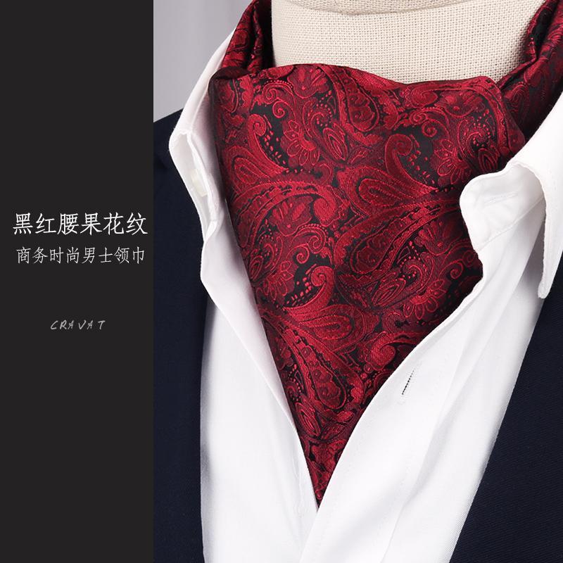 Black and red cashew pattern scarf