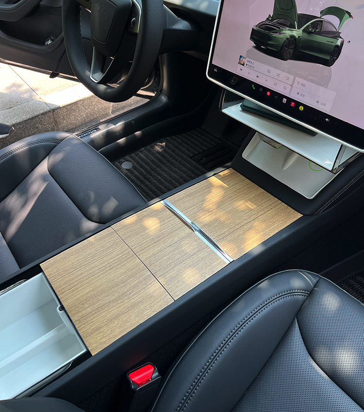 For 25 Tesla Huanxin Model3Y Central Control Box Panel Patch Fur Scratch-resistant Decorative Protective Film