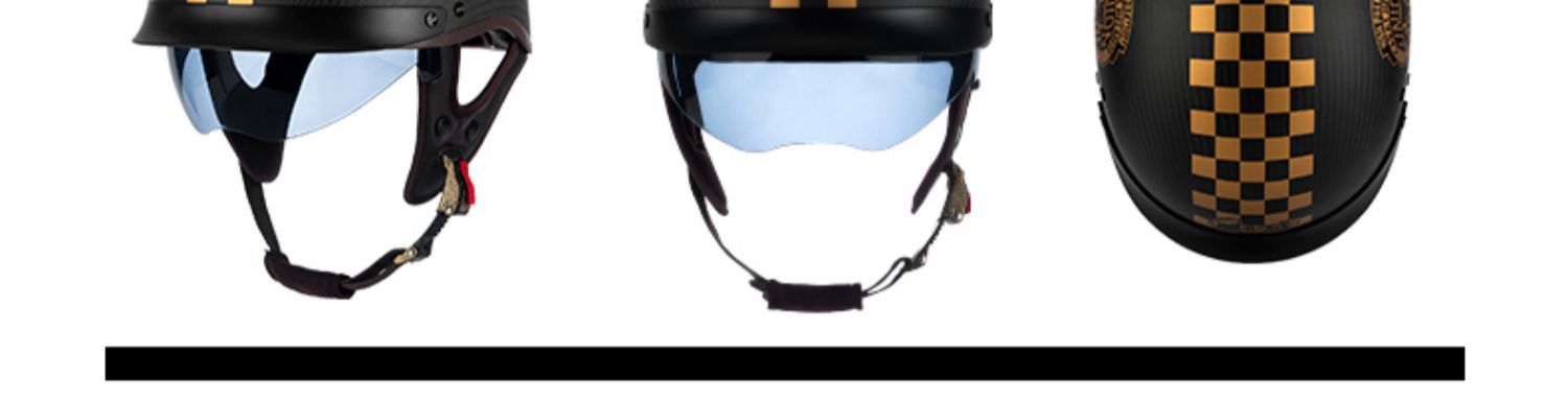 Carbon Fiber Motorcycle Half Helmet Retro Helmet Men's Electric Vehicle Safety Riding Scoop Helmet Cross-Border Foreign Trade Dropshipping