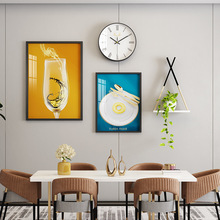 现代餐厅小款2框简约挂画置物架组合餐厅卧室沙发背景墙上饰品