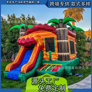 跨境工厂价儿童乐园充气城堡弹跳屋5*4m充气滑梯蹦床室外淘气堡