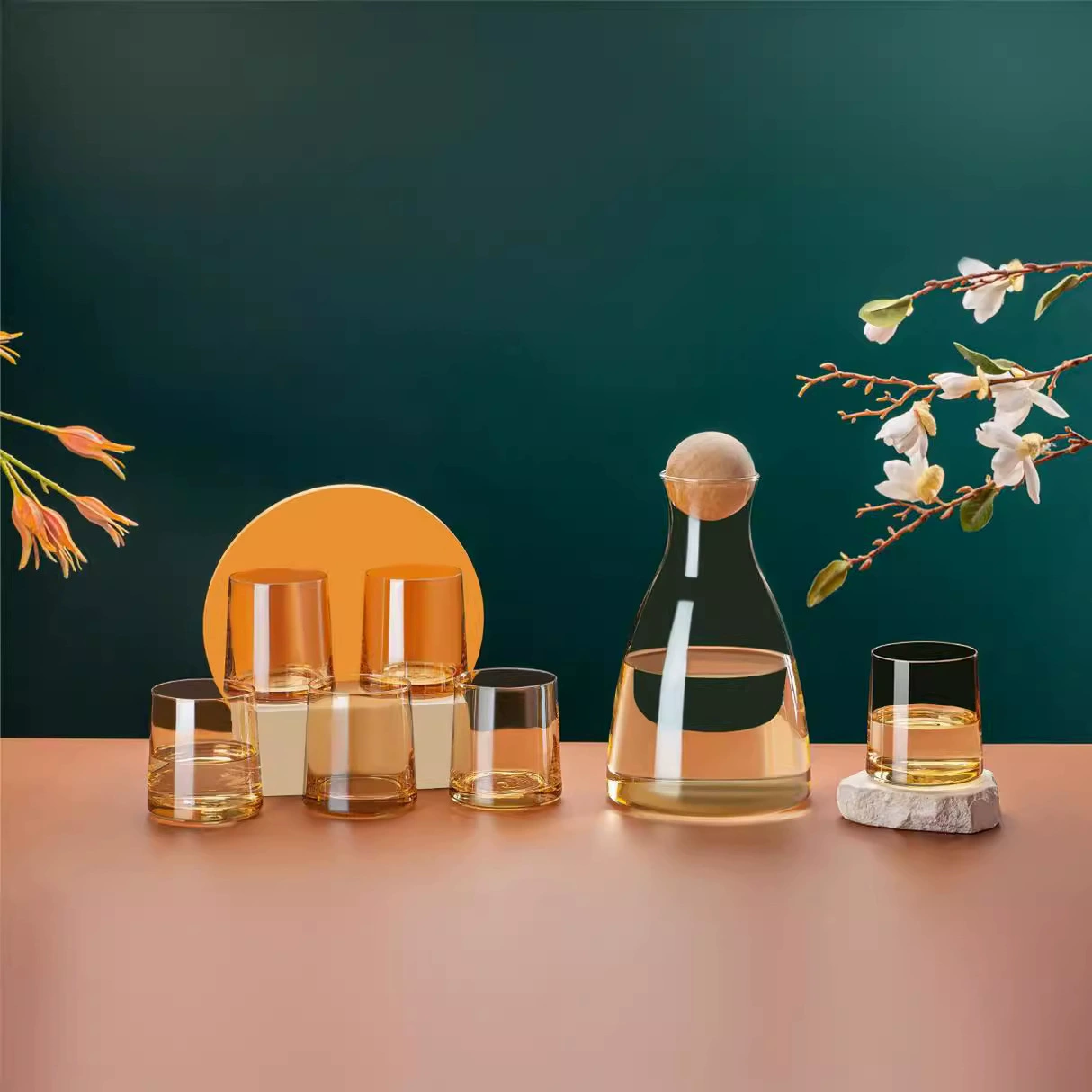 Легкий люкс, простой и термостойкий чайник для холодной воды, из высококачественного боросиликатного стекла, устойчивый к высоким температурам, бытовой набор для заваривания чая большой емкости, чайный сервиз