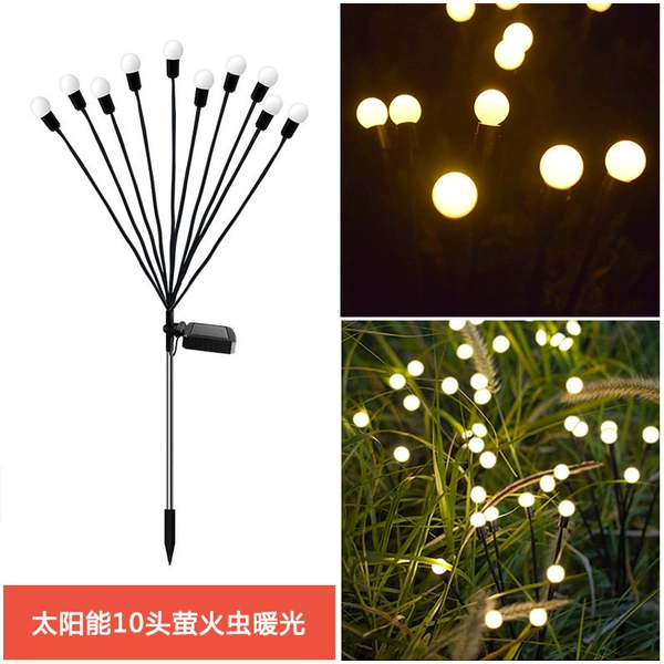Solar 10 -headed fluorescent fire [warm light]