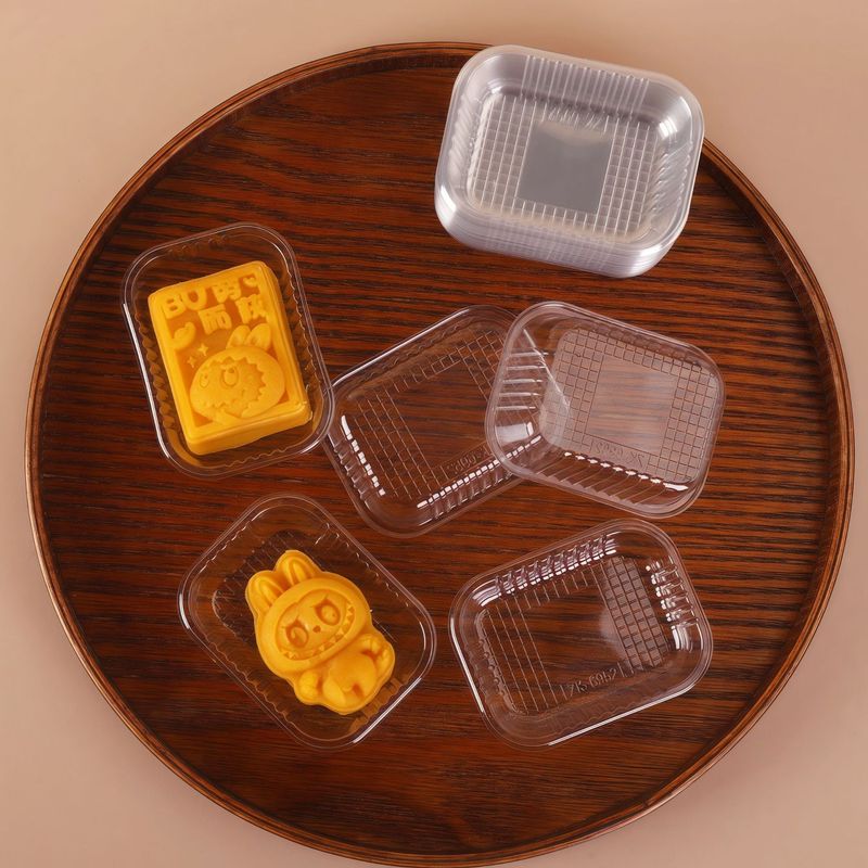 DIY烘焙25-30g迷你手工小月饼绿豆糕点凤梨酥透明内托长方形小底|undefined
