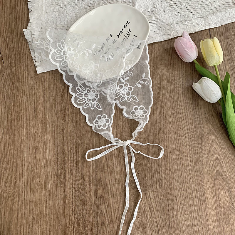 Pañuelo para el cabello pastoral femenino de verano nuevo estilo bufanda de seda multiusos vestido de alta calidad bufanda triangular de encaje correa de cintura