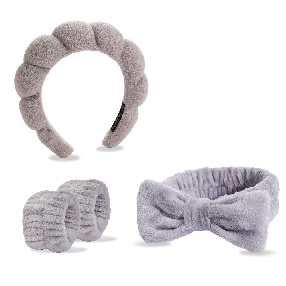 Diadema de nube superior de cráneo alto transfronterizo europeo y americano conjunto de horquillas para el cabello esponja para el lavado de cara femenino diadema desmaquillante desmaquillante accesorios para el cabello al por mayor