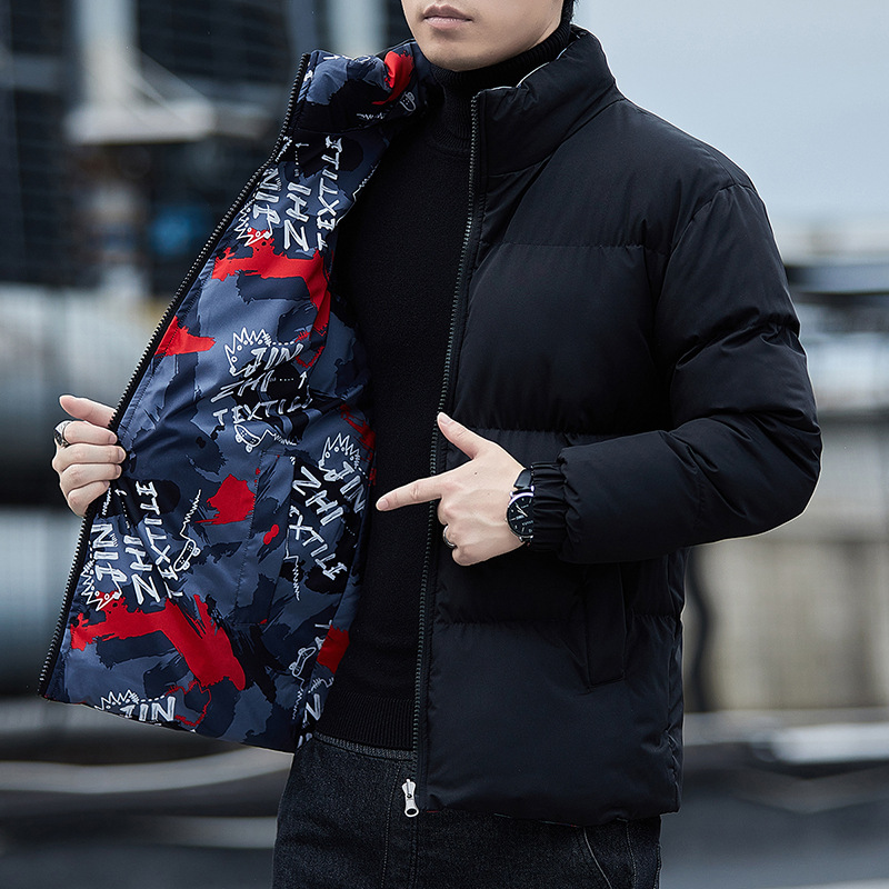 2021 Invierno nuevo desgaste de doble cara moda Delgado guapo abrigo de algodón acolchado engrosado abrigo de algodón acolchado para hombres
