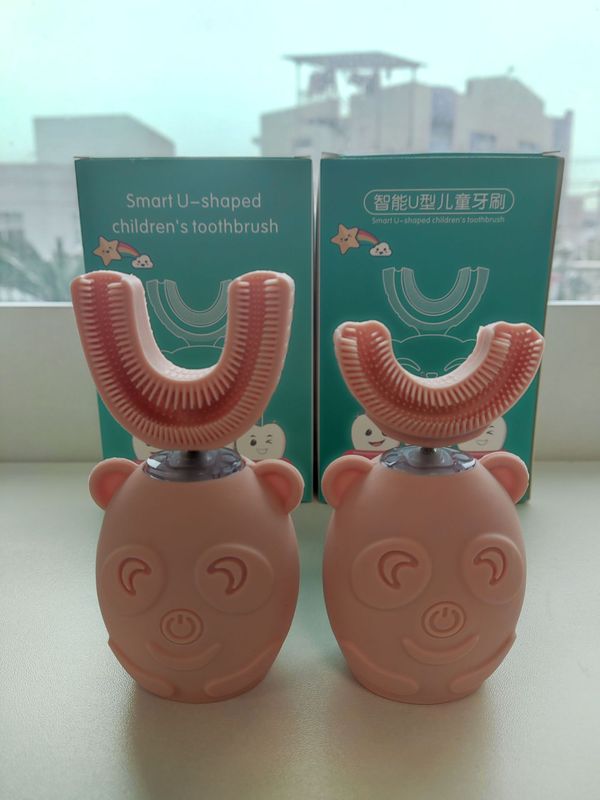子供u型電動歯ブラシ怠け者口含式赤ちゃん漫画自動知能清潔歯超音波電動歯ブラシ|undefined
