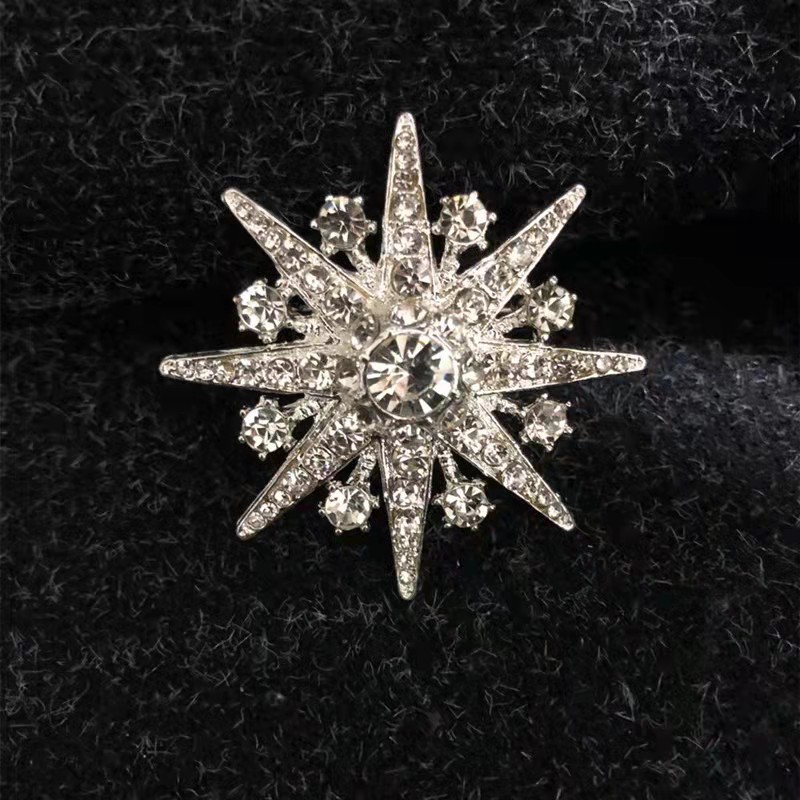 Luxuriöse, hochwertige Brosche mit achtzackigem Stern, trendige, geometrische Anti-Expositions-Kleidungsaccessoires, Amas-Anstecknadel_voghion.com