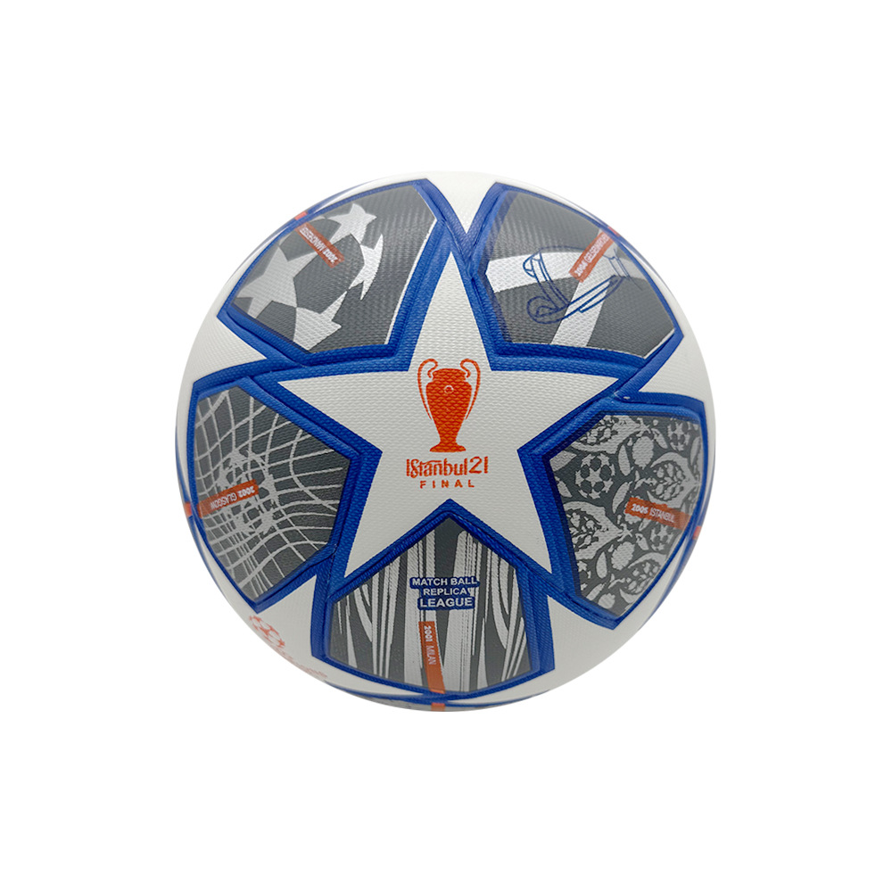 Fábrica al por mayor Premier League Champions League estrella de cinco puntas Copa del mundo de fútbol entrenamiento juvenil PU resistente al desgaste piel pegajosa en caliente