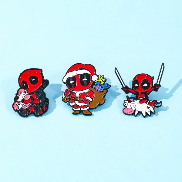 Funny Creative Cute Deadpool Metal Badge European and American Film and Television Cartoon Characters Alloy Brooch Accessories Pin Decoration