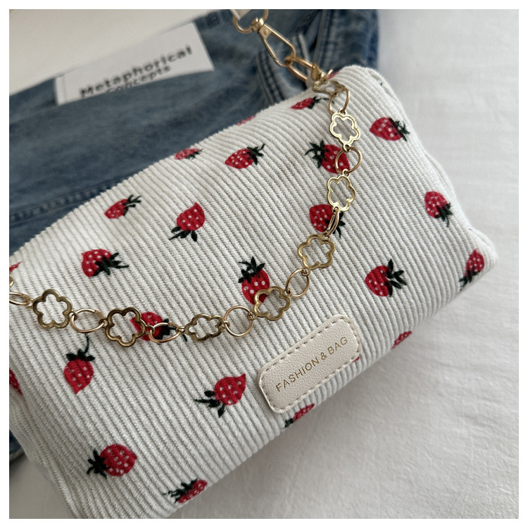 Korean version Instagram fashion cute girl pillow bag 2024 summer new simple casual corduroy single shoulder diagonal_voghion.com