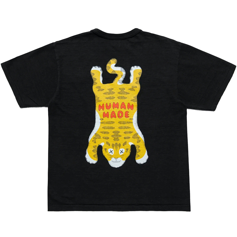 Camiseta de algodón con estampado de cabeza de tigre y dibujos animados de terciopelo para pareja_voghion.com