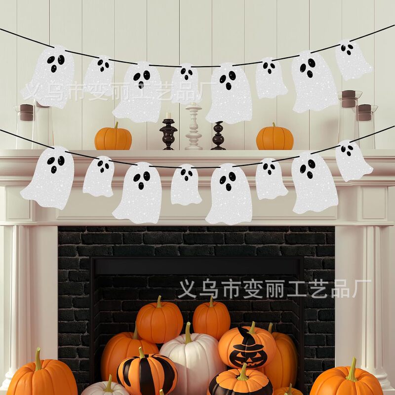 Halloween Decoration Ornaments Ghost Flag Decoration Banner Flower Hanging Flag Hanging Decoration Scene Layout Party Props Halloween Decoration Ornaments Ghost Flag Decoration Banner Flower Hanging Flag Hanging Decoration Scene Layout Party Props