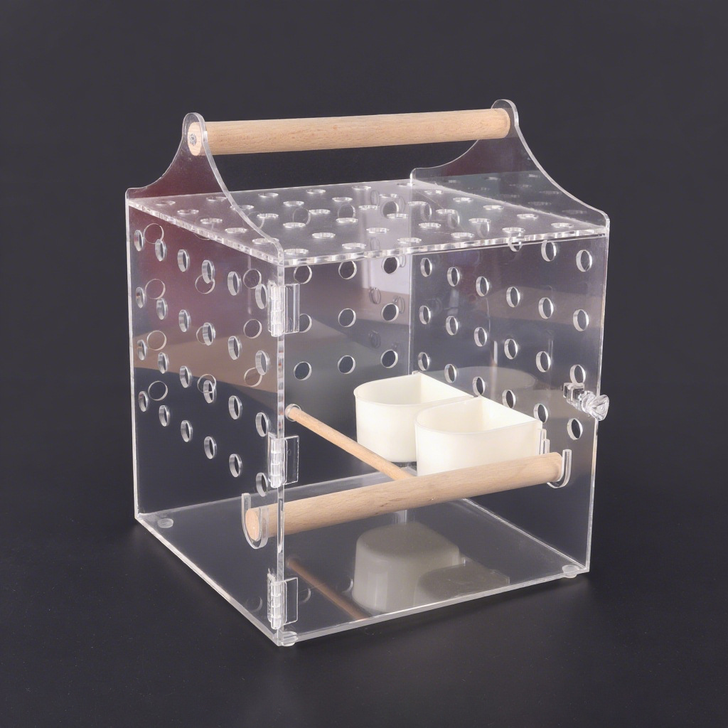 亚克力可携带外出旅行鸟笼