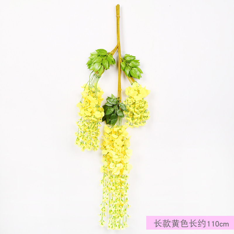 Flor de Glicinia, Flor de Techo Violeta, Flor de Glicinia para Bodas, Enredadera Decorativa, Enredadera de Flores Artificiales, Decoración del Hogar al por Mayor