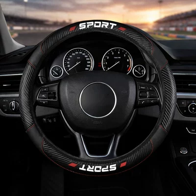 for All Seasons, Cross-Border, Steering wheel cover - black-38cm