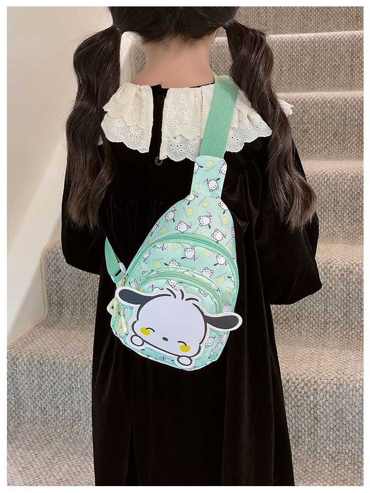 Wholesale new cross-border small-sized children's chest bags with double zippers and large capacity, cute single-shoulder bags for boys and girls in kindergartens undefined
