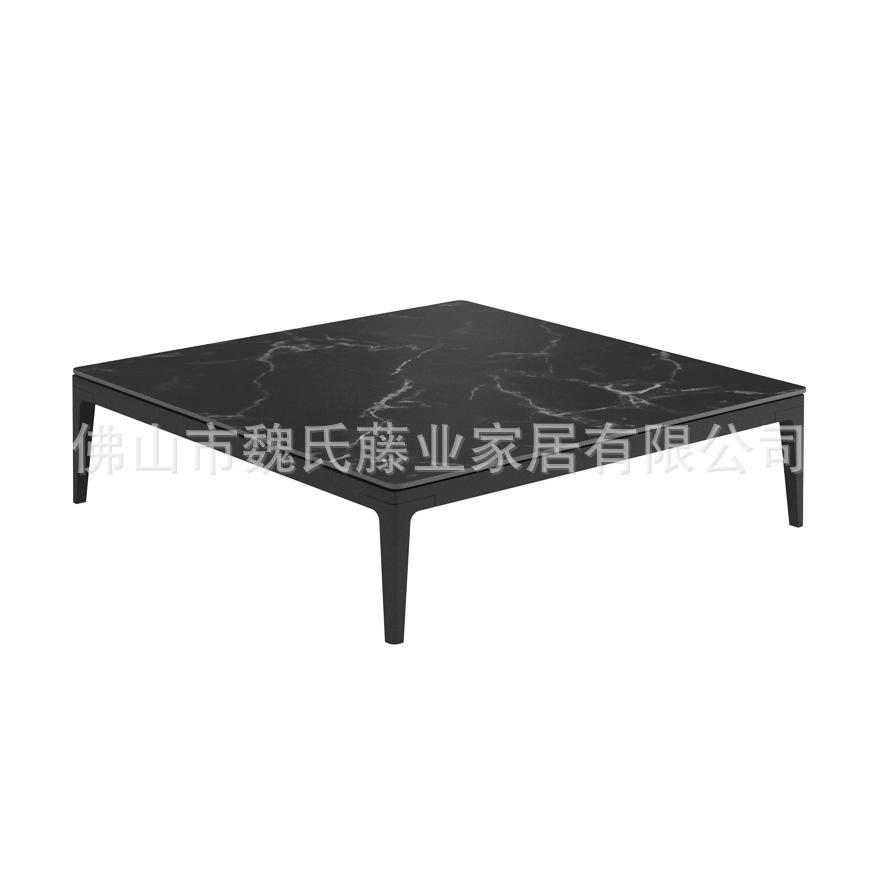 Sofá al aire libre impermeable protección solar patio de villa muebles de teca al aire libre combinación de sofá de esquina de aleación de aluminio moderno