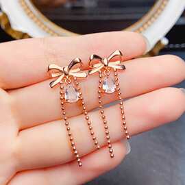 跨境亚马逊爆款天然罗纹石耳钉s925耳钉小众高级感耳5*7mm耳环