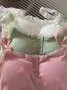 Lace cute sexy short top with cups, beautiful back