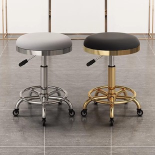 J8 Manicure Rotating Master Barber Shop Adjustable Round Stool Bar Stool Hair Salon Makeup Stool Stool Pulley Beauty G3