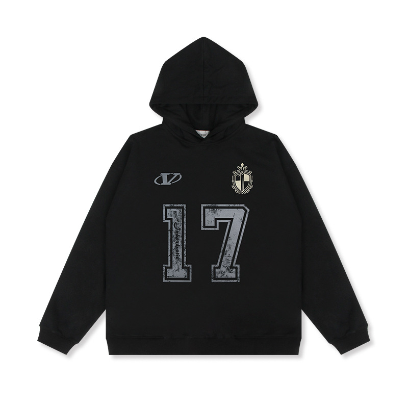 Herrenbekleidung High Street Fashion Retro Digitaldruck Straße lose Herbst und Winter Kapuzenpullover_voghion.com