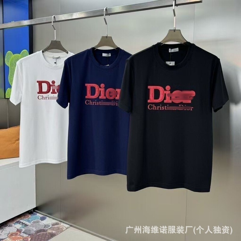 Cross-Border Trendy Brand D Brand Short-Sleeve T-Shirt with Red Label Letters, Loose and Simple Round Neck D Brand Luxury T-Shirt, Dropshipping Cross-Border Trendy Brand D Brand Short-Sleeve T-Shirt with Red Label Letters, Loose and Simple Round Neck D Brand Luxury T-Shirt, Dropshipping