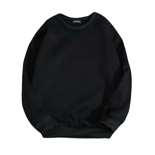 Men's Spring and Autumn Season Casual Fleece Lined Crew Neck Loose Hoodie Top -  New Korean Style
