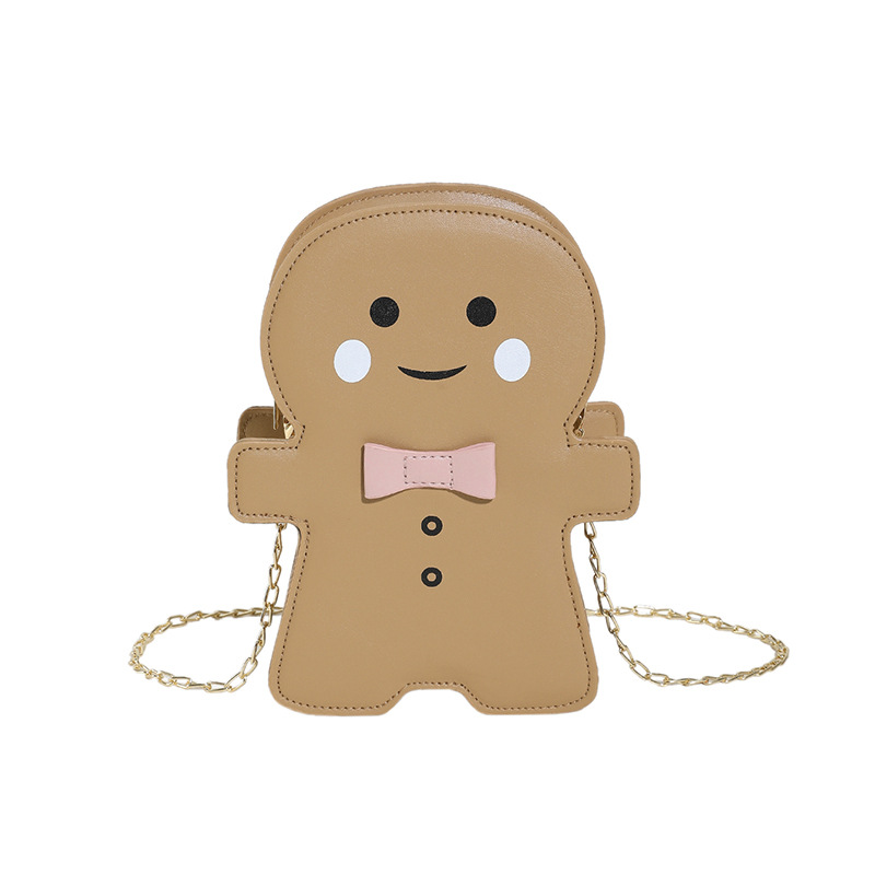 Bolso de hombro de moda simple 2024 invierno nuevo lindo muñeco de nieve de dibujos animados bolso de nicho cadena de horno oblicuo