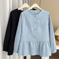 2024秋の大サイズの女性ジャカード長袖の子供服200斤の太った妹のカジュアルシャツに合わせてシャツ5031