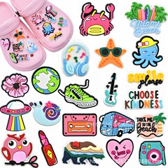 卡通夏日戶外洞洞鞋鞋扣PVC裝飾卡扣diy可拆卸鞋花泡泡棒配飾跨境