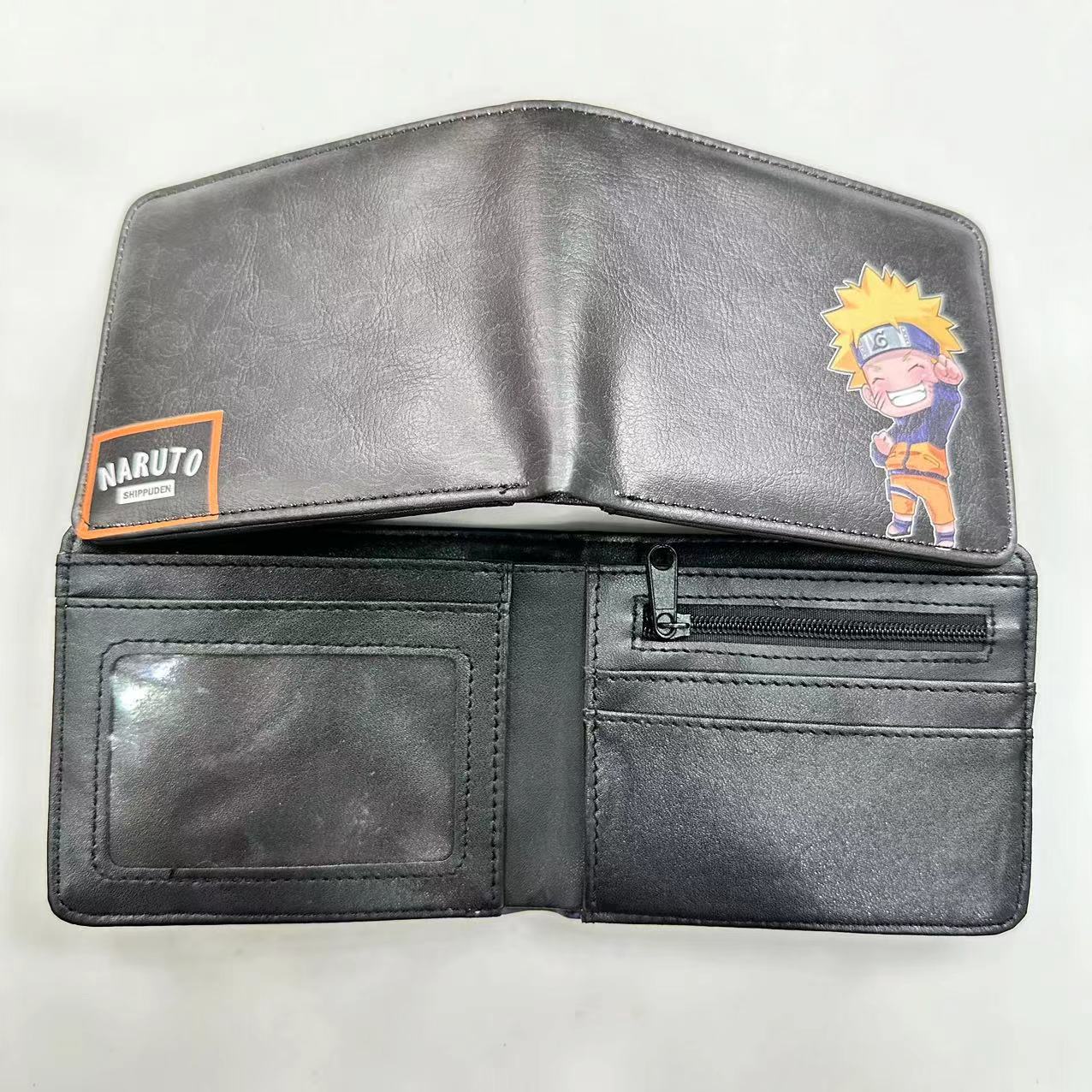 Hokage billetera Ninja Boy Sasuke Naruto nuevo tipo de bolso de tarjetas, bolso de cambio de dibujos animados Fuego Nube, cartera de cambio PU, bolso de piel