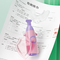 Children's toothbrush manual U-shaped food-grade silicone soft-bristled brush head mouth-mounted U-shaped toothbrush for babies aged 1-12 years old wholesale