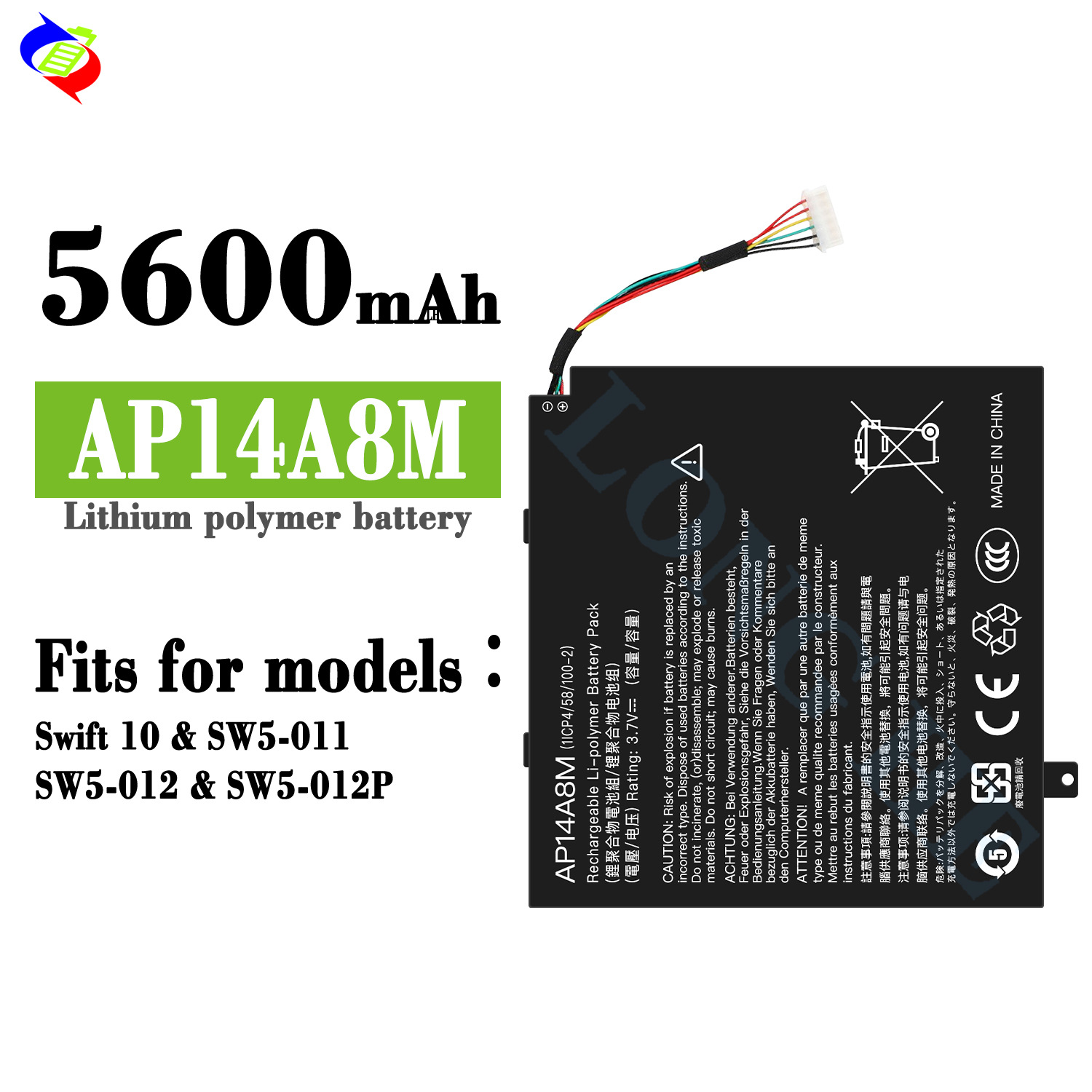 适用于宏基AP14A8M笔记本电池Swift 10/SW5-011/SW5-012/SW5-012P