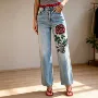 宽松万圣节提臀新款牛仔裤