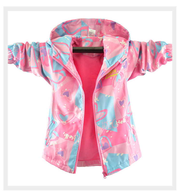 Sports Korean Style Heart Shape Polyester Fleece Girls Outerwear display picture 1