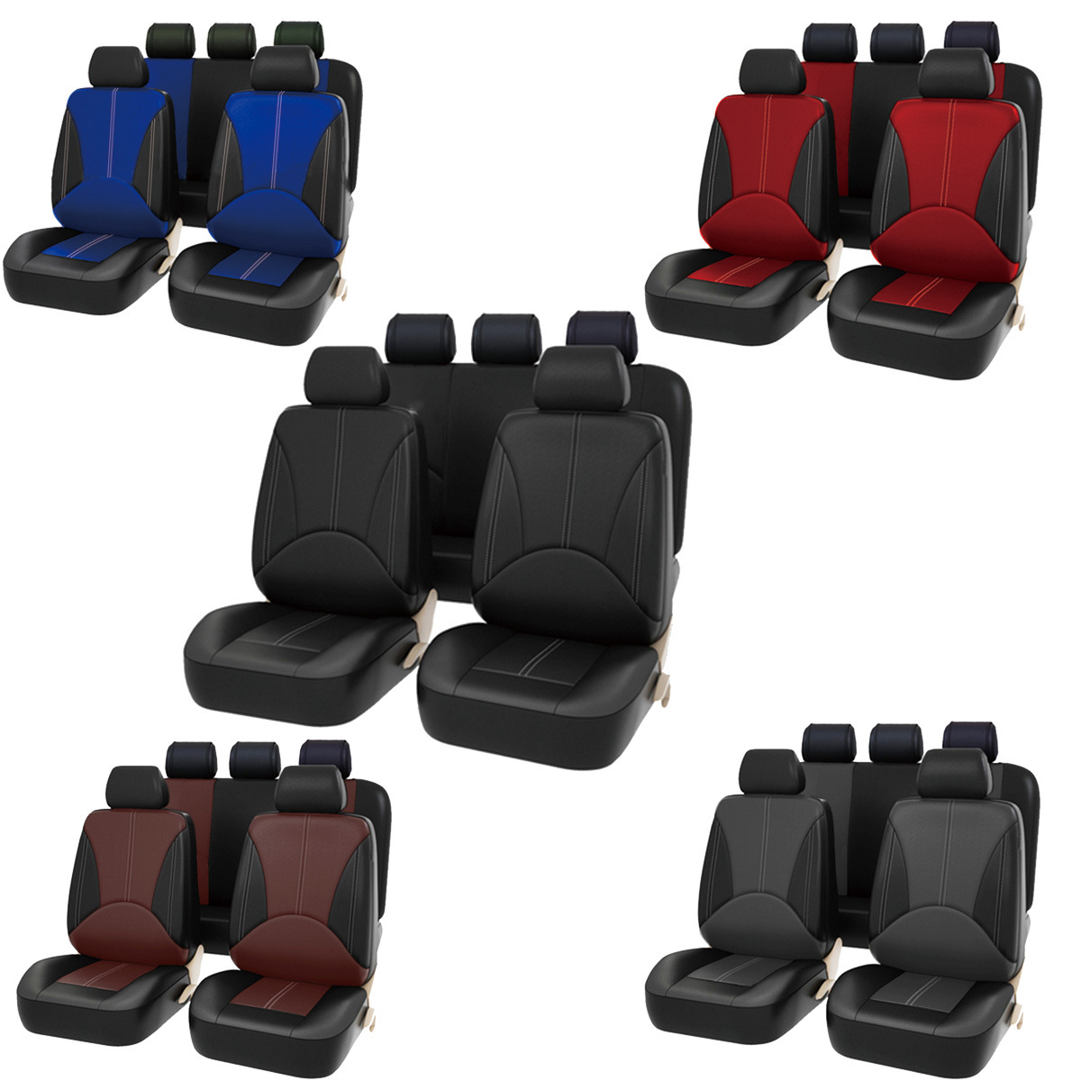 Simple empalme personalidad de cuero ligero lujoso asiento general fabricante resistente al desgaste suave y cómodo cojín de asiento de automóvil transpirable