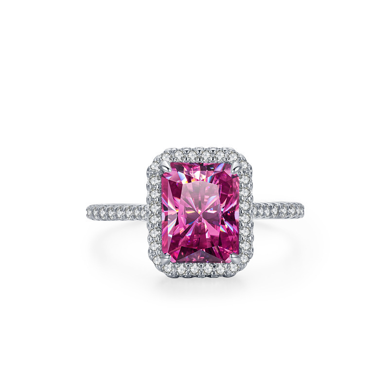 Transfronterizo s925 anillo de plata esterlina para mujeres Europa y América 3ct anillo de piedra de mosaico de moda de lujo anillo de diamantes para mujeres