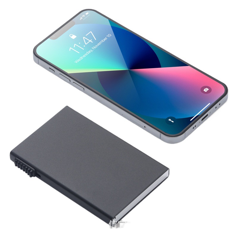 Factory direct supply aluminum alloy card bag rfid blocking credit card box cross-border hot laser logo
