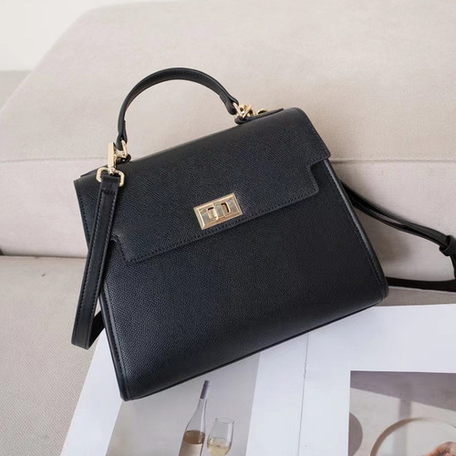 Leather handbag for women,  new model, high-end leather top-handle Kelly bag, single-shoulder and cross-body, niche commuting small square bag