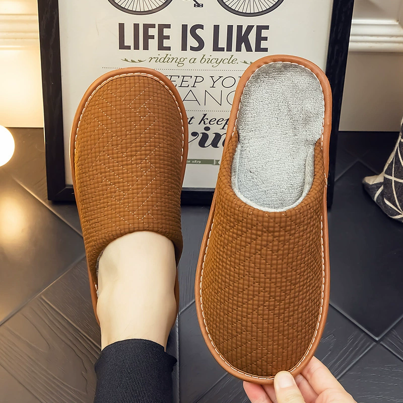 Осенние и зимние домашние хлопчатобумажные хлопчатобумажные тапочки для мужчин и женщин