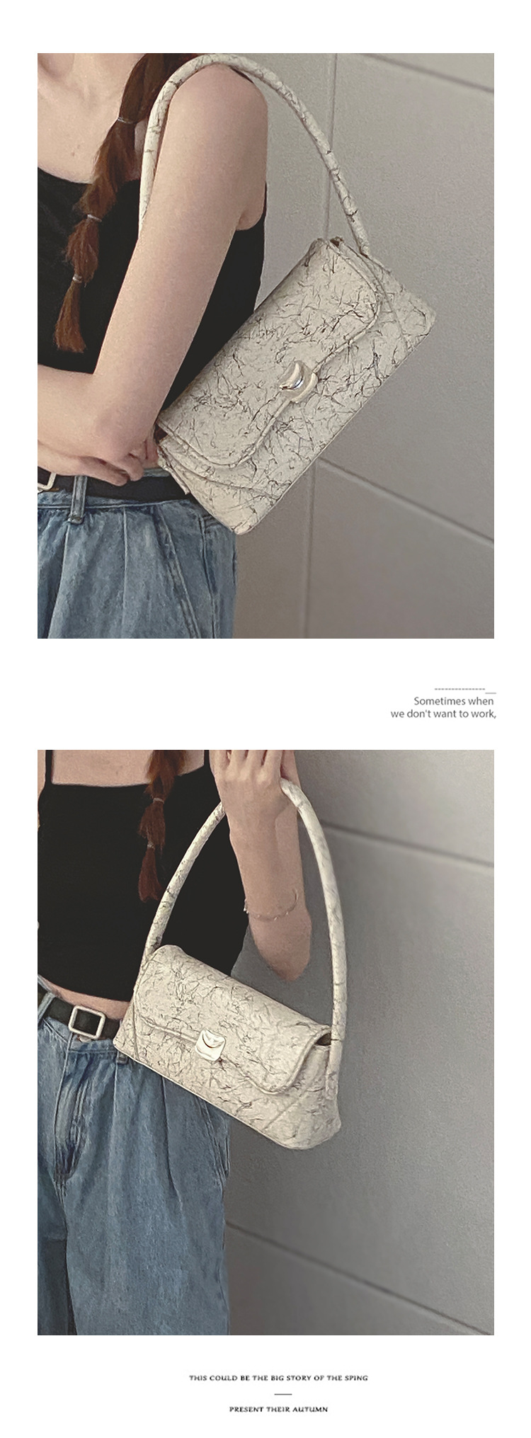 French Niche Design Underarm Bag Women's New 2023 Fashion Graffiti Shoulder bag high-level sense of all-match handbag_voghion.com